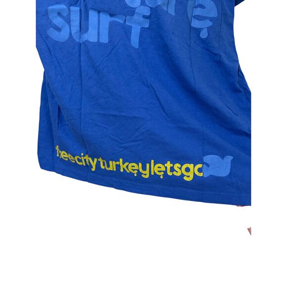 FreeCity Womens T-shirt Kaplankaya Turkey Life Nature Surf Blue, size Large - Picture 7 of 8